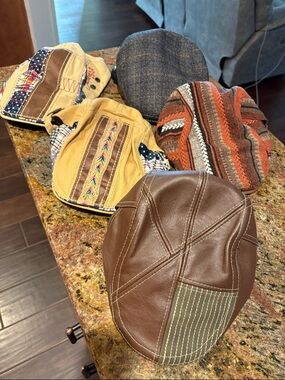 5 men’s flat cap “newsboy” hats